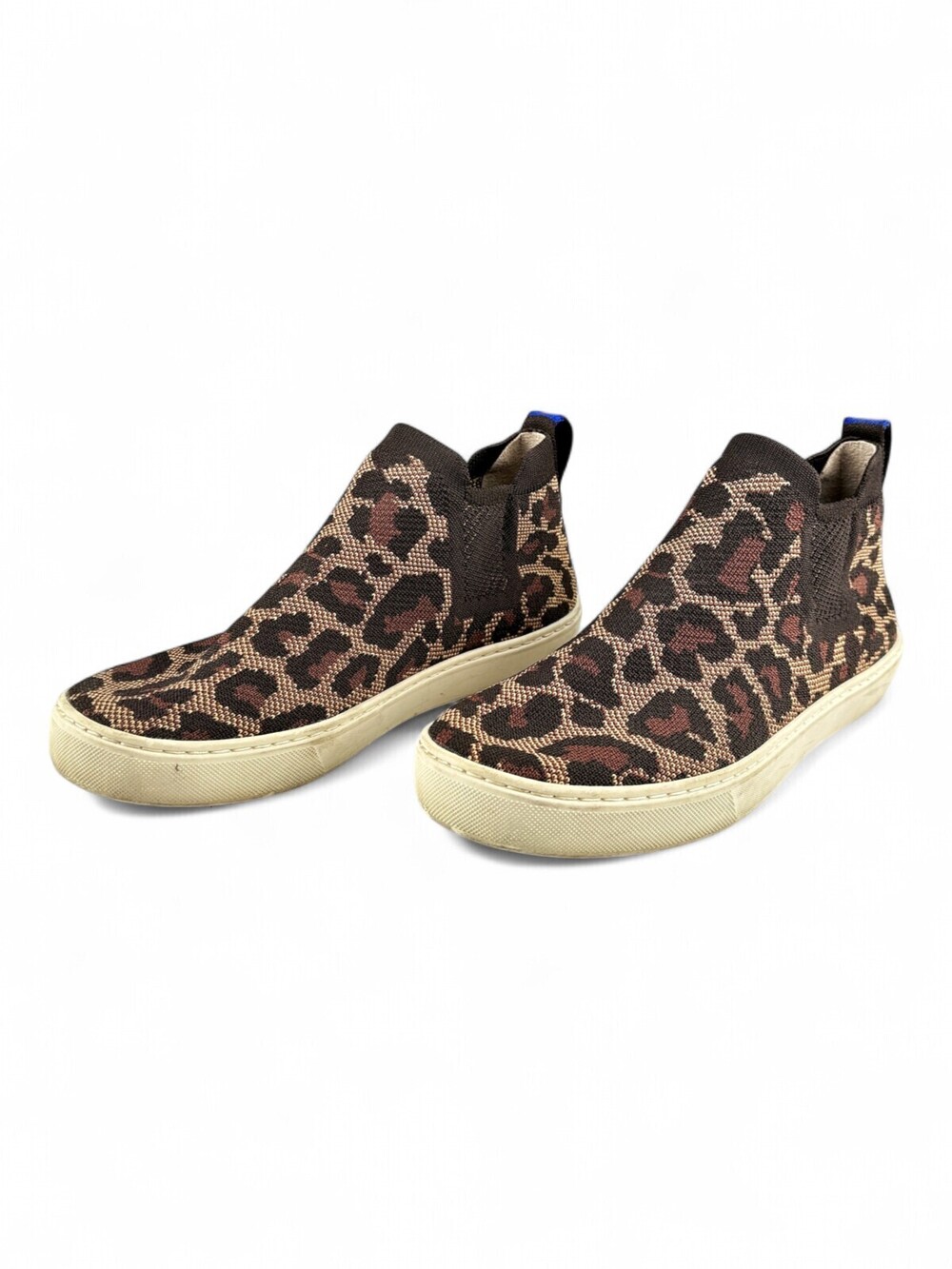 Rothy's Leopard Knit Slip-On Chelsea Booties Sz 7.5